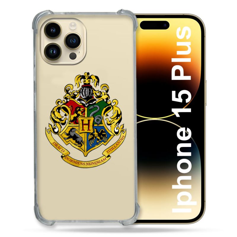 Coque Renforcée En Verre Trempé Transparente Pour Iphone 15 Plus (6.7) Harry Potter Poudlard