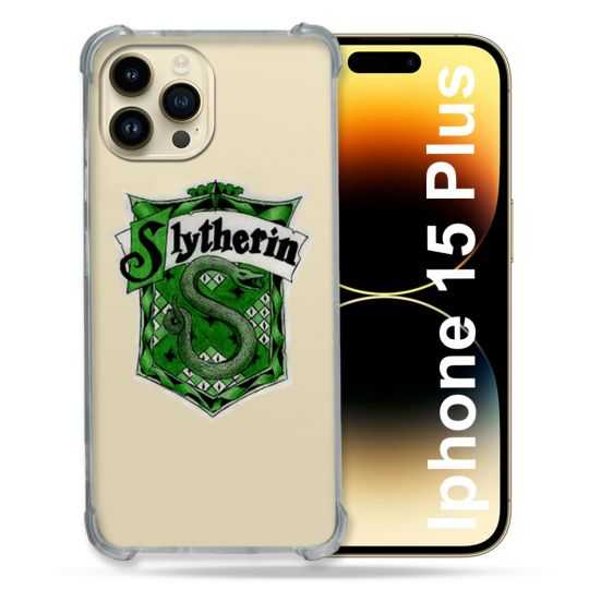 Coque Renforcée En Verre Trempé Transparente Pour Iphone 15 Plus (6.7) Harry Potter Slytherin