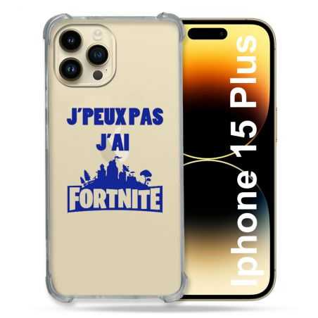 Coque Renforcée En Verre Trempé Transparente Pour Iphone 15 Plus (6.7) Jpeux pas jai Fortnite