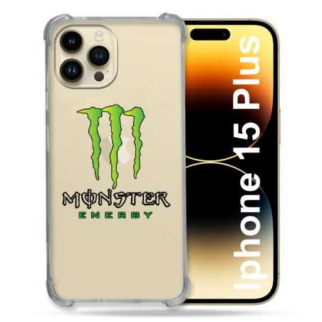 Coque Renforcée En Verre Trempé Transparente Pour Iphone 15 Plus (6.7) Monster Energy