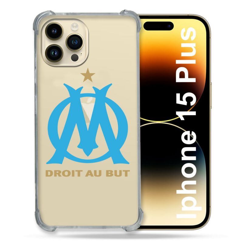 Coque Renforcée En Verre Trempé Transparente Pour Iphone 15 Plus (6.7) Olympique Marseille OM