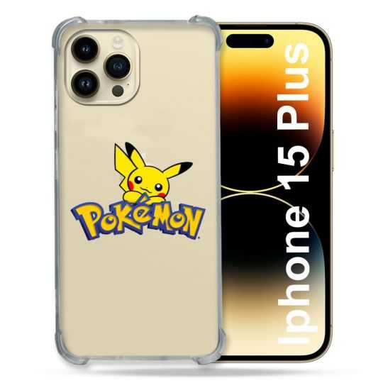 Coque Renforcée En Verre Trempé Transparente Pour Iphone 15 Plus (6.7) Pokemon