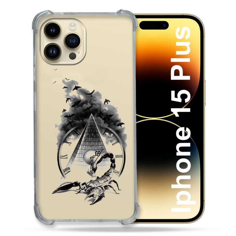 Coque Renforcée En Verre Trempé Transparente Pour Iphone 15 Plus (6.7) Scorpion