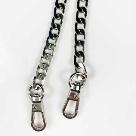 Coque Renforcée En Verre Trempé Transparente Pour Iphone 15 Pro (6.1) Lanière / Cordon Metal Plate Argent