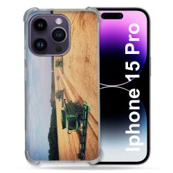 Coque Renforcée En Verre Trempé Pour Iphone 15 Pro (6.1) Agriculture Moissonneuse