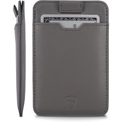 Porte carte avec protection RFID, fine, en cuir italienne personnalisable gris