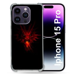 Coque Renforcée En Verre Trempé Pour Iphone 15 Pro (6.1) Fantastique Dragon Feu