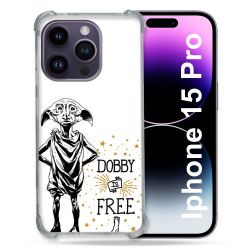 Coque Renforcée En Verre Trempé Pour Iphone 15 Pro (6.1) Harry Potter Dobby Free Blanc