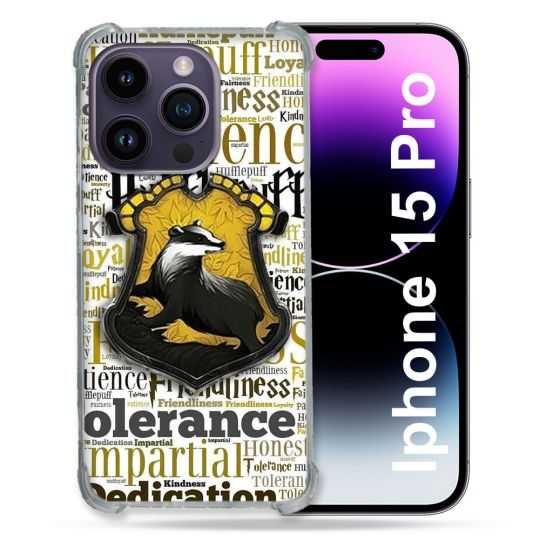 Coque Renforcée En Verre Trempé Pour Iphone 15 Pro (6.1) Harry Potter Poursouffle
