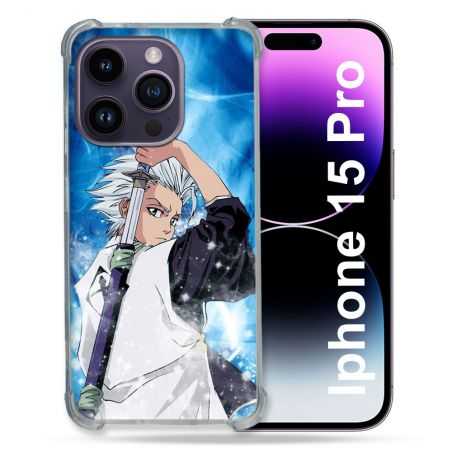 Coque Renforcée En Verre Trempé Pour Iphone 15 Pro (6.1) Manga Bleach Hitsugaya