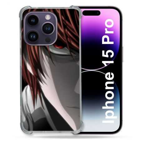 Coque Renforcée En Verre Trempé Pour Iphone 15 Pro (6.1) Manga Death Note Kira