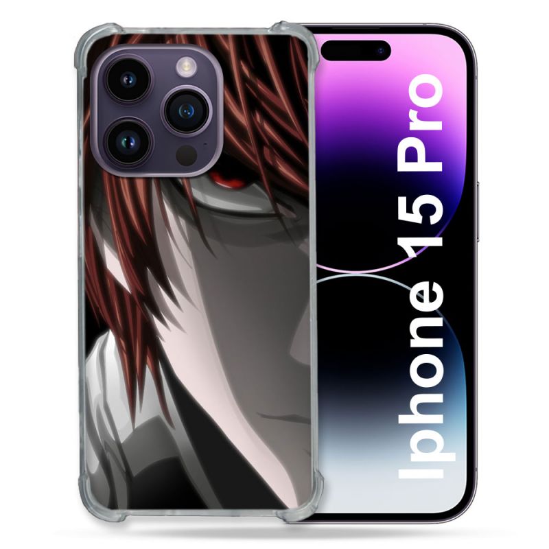 Coque Renforcée En Verre Trempé Pour Iphone 15 Pro (6.1) Manga Death Note Kira