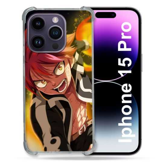 Coque Renforcée En Verre Trempé Pour Iphone 15 Pro (6.1) Manga Fairy Tail Natsu
