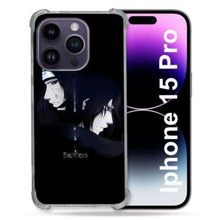 Coque Renforcée En Verre Trempé Pour Iphone 15 Pro (6.1) Manga Naruto Sasuke Itachi
