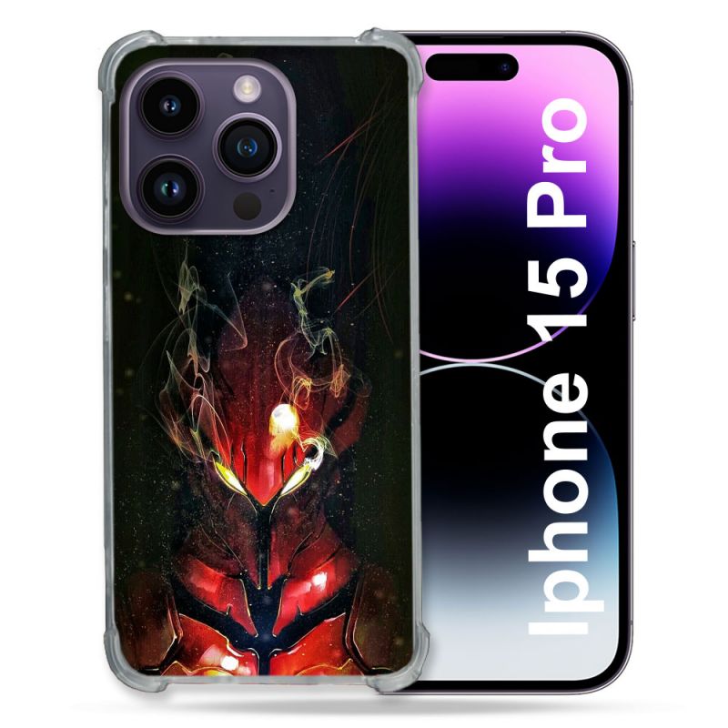 Coque Renforcée En Verre Trempé Pour Iphone 15 Pro (6.1) Manga Solo Leveling Igris