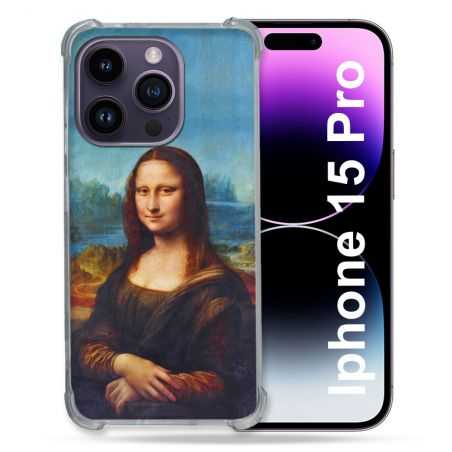 Coque Renforcée En Verre Trempé Pour Iphone 15 Pro (6.1) Peinture Joconde