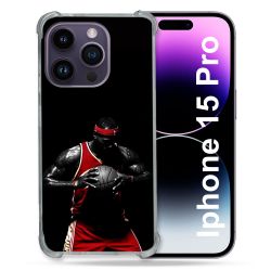 Coque Renforcée En Verre Trempé Pour Iphone 15 Pro (6.1) Sport Basketeur