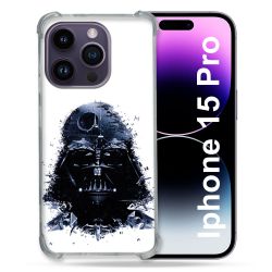 Coque Renforcée En Verre Trempé Pour Iphone 15 Pro (6.1) Star Wars - Dark Vador Blanc