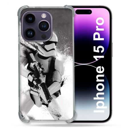 Coque Renforcée En Verre Trempé Pour Iphone 15 Pro (6.1) Star Wars - Trooper