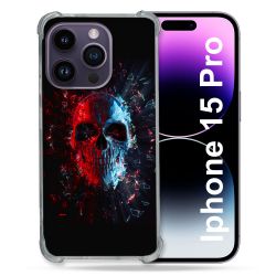Coque Renforcée En Verre Trempé Pour Iphone 15 Pro (6.1) Tete de Mort Deflagration