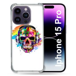 Coque Renforcée En Verre Trempé Pour Iphone 15 Pro (6.1) Tete de Mort Tag