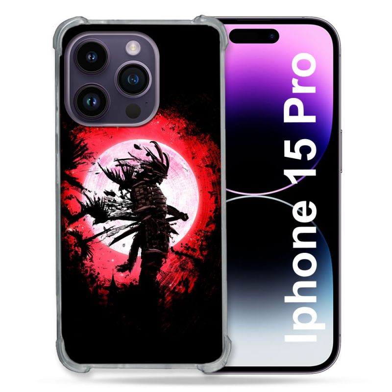 Coque Renforcée En Verre Trempé Pour Iphone 15 Pro (6.1) Voyage Japon Samourai