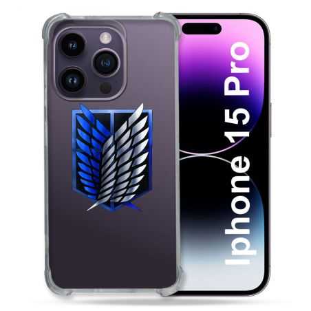 Coque Renforcée En Verre Trempé Transparente Pour Iphone 15 Pro (6.1) Attaque Titan Logo