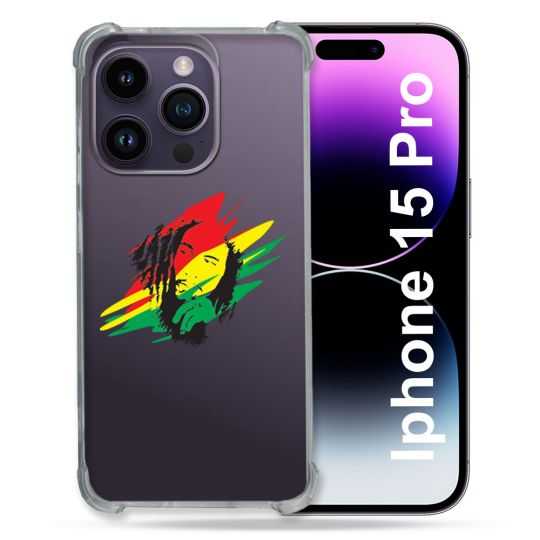 Coque Renforcée En Verre Trempé Transparente Pour Iphone 15 Pro (6.1) Bob Marley Graf