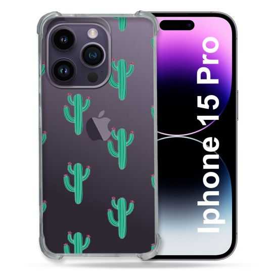 Coque Renforcée En Verre Trempé Transparente Pour Iphone 15 Pro (6.1) Cactus