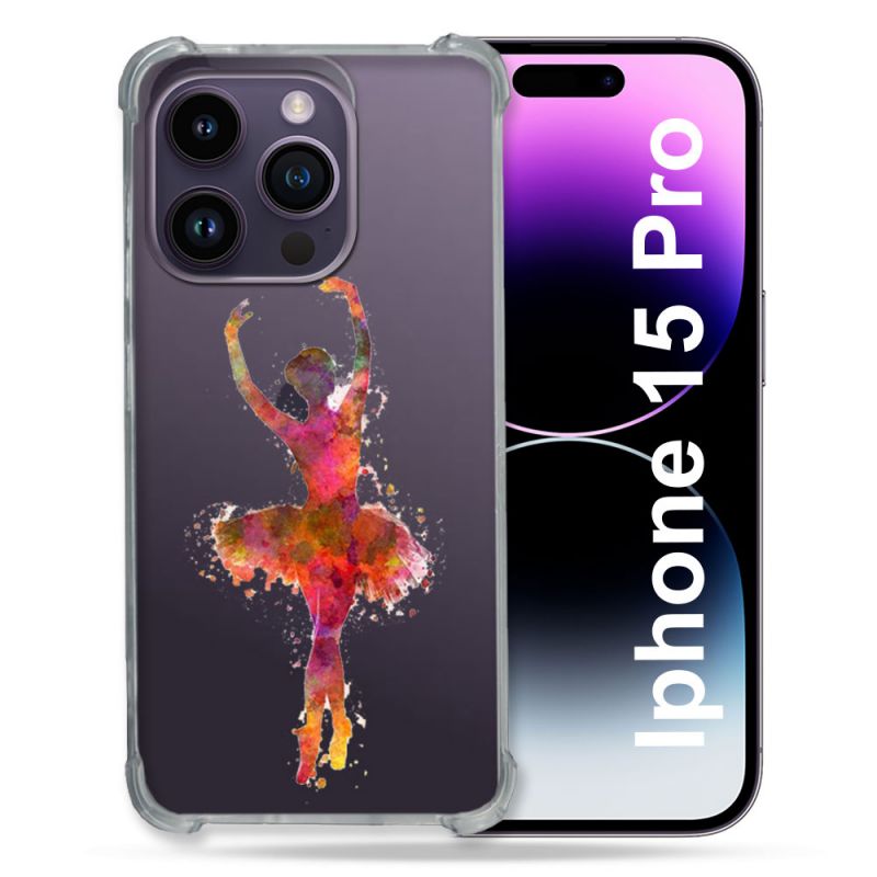 Coque Renforcée En Verre Trempé Transparente Pour Iphone 15 Pro (6.1) Danseuse etoile