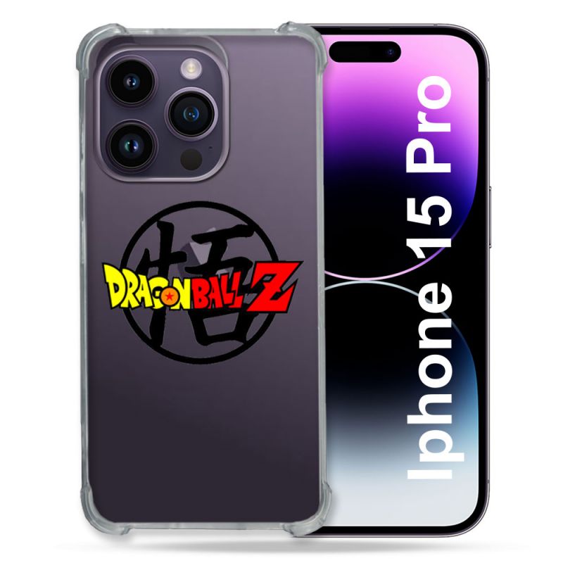 Coque Renforcée En Verre Trempé Transparente Pour Iphone 15 Pro (6.1) Dragon Ball Logo