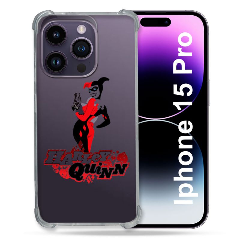 Coque Renforcée En Verre Trempé Transparente Pour Iphone 15 Pro (6.1) Harley Quinn