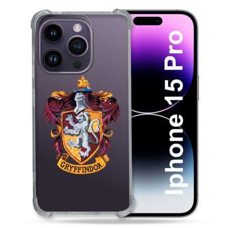 Coque Renforcée En Verre Trempé Transparente Pour Iphone 15 Pro (6.1) Harry Potter Griffindor