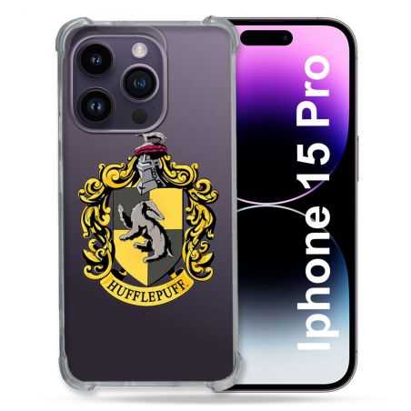 Coque Renforcée En Verre Trempé Transparente Pour Iphone 15 Pro (6.1) Harry Potter Hufflepuff
