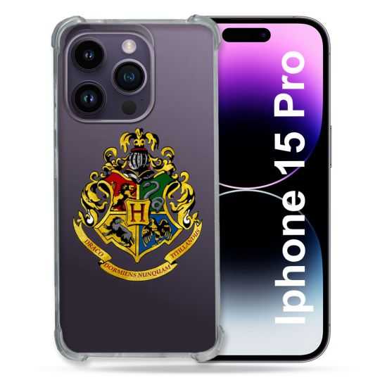 Coque Renforcée En Verre Trempé Transparente Pour Iphone 15 Pro (6.1) Harry Potter Poudlard