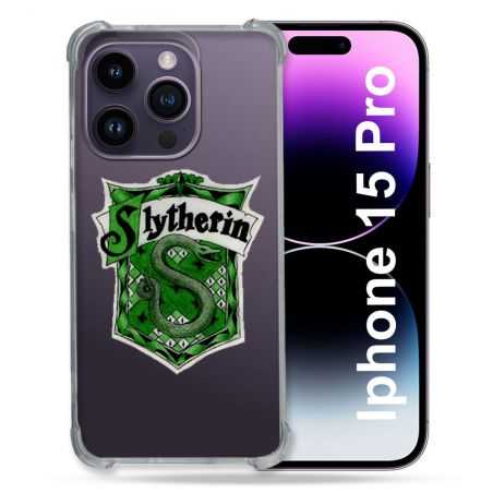 Coque Renforcée En Verre Trempé Transparente Pour Iphone 15 Pro (6.1) Harry Potter Slytherin