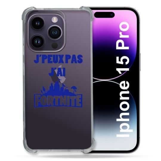 Coque Renforcée En Verre Trempé Transparente Pour Iphone 15 Pro (6.1) Jpeux pas jai Fortnite
