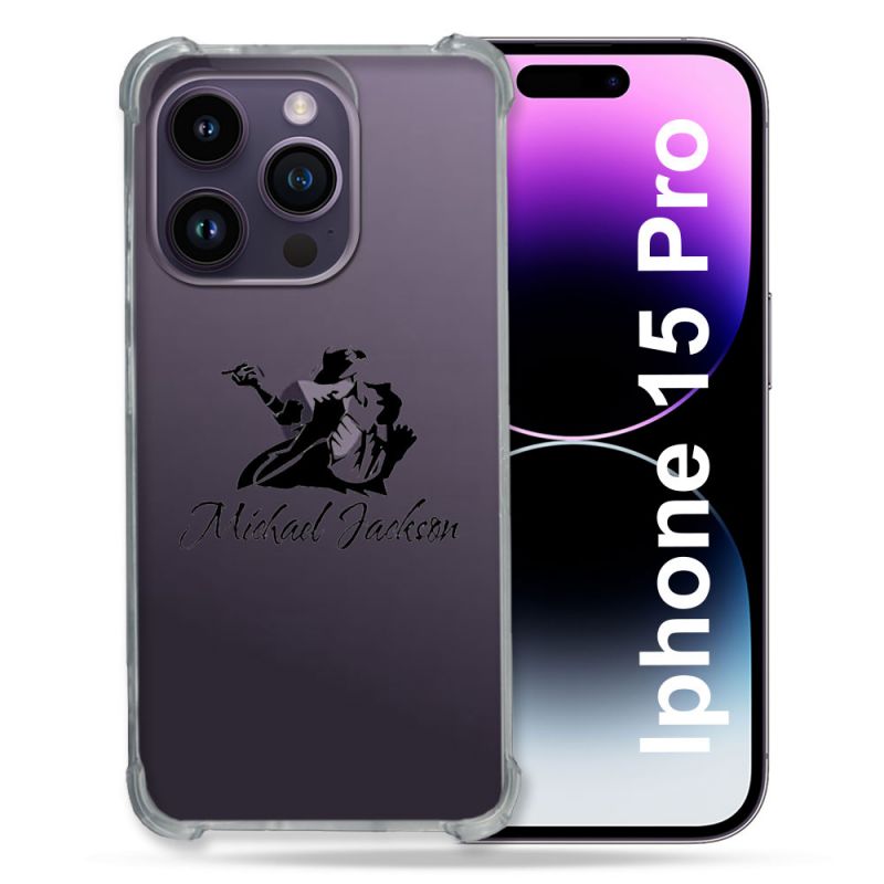 Coque Renforcée En Verre Trempé Transparente Pour Iphone 15 Pro (6.1) Michael Jackson