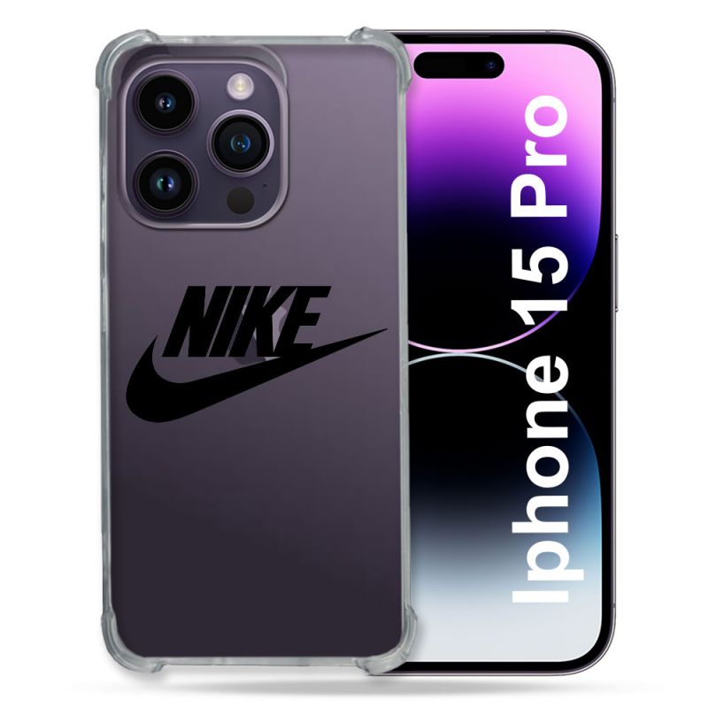 Coque Renforcée En Verre Trempé Transparente Pour Iphone 15 Pro (6.1) Nike