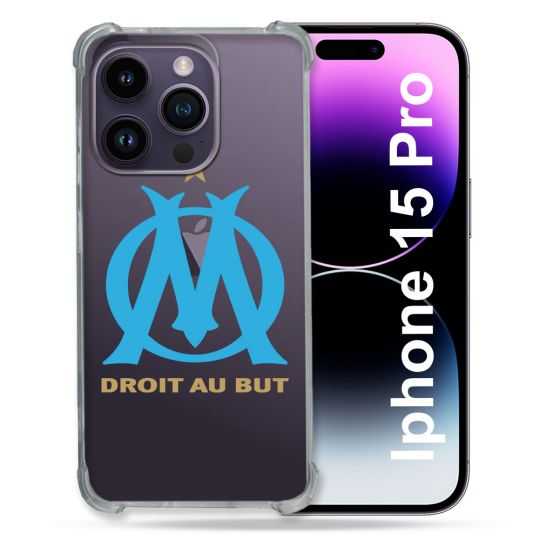 Coque Renforcée En Verre Trempé Transparente Pour Iphone 15 Pro (6.1) Olympique Marseille OM