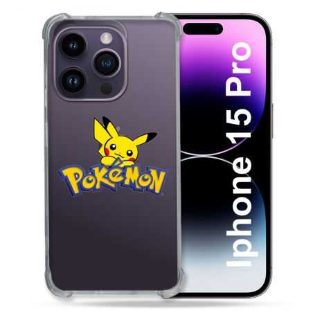 Coque Renforcée En Verre Trempé Transparente Pour Iphone 15 Pro (6.1) Pokemon