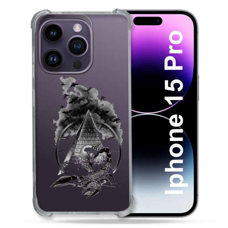 Coque Renforcée En Verre Trempé Transparente Pour Iphone 15 Pro (6.1) Scorpion