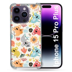 Coque Renforcée En Verre Trempé Pour Iphone 15 Pro Plus (6.7) Animal Koala Pattern
