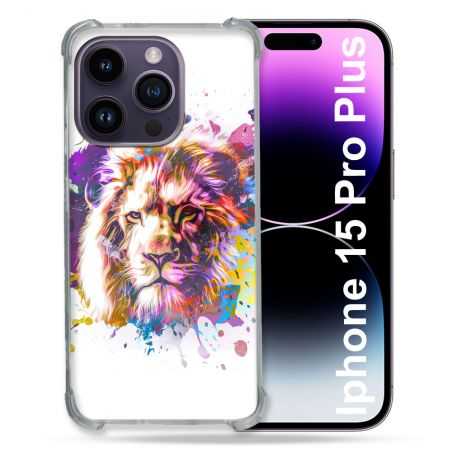 Coque Renforcée En Verre Trempé Pour Iphone 15 Pro Plus (6.7) Animal Lion Tag