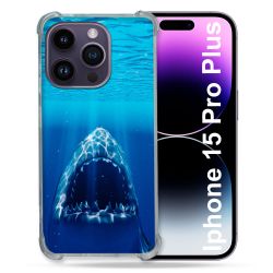 Coque Renforcée En Verre Trempé Pour Iphone 15 Pro Plus (6.7) Animal Requin Dent