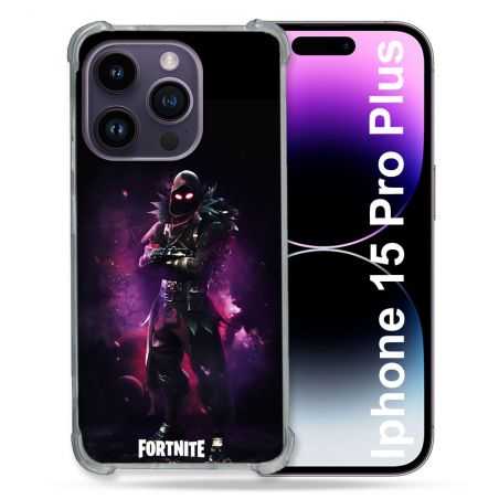 Coque Renforcée En Verre Trempé Pour Iphone 15 Pro Plus (6.7) Fortnite Raven