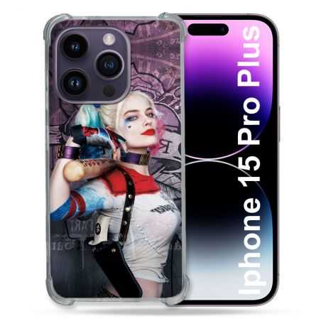 Coque Renforcée En Verre Trempé Pour Iphone 15 Pro Plus (6.7) Harley Quinn Batte