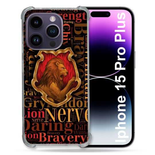 Coque Renforcée En Verre Trempé Pour Iphone 15 Pro Plus (6.7) Harry Potter Griffondor
