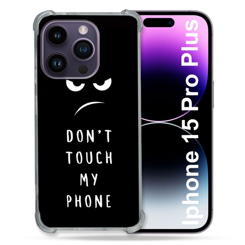 Coque Renforcée En Verre Trempé Pour Iphone 15 Pro Plus (6.7) Humour Don't Touch