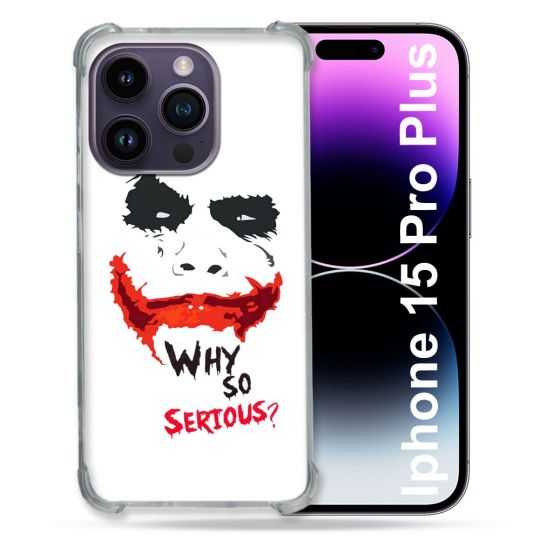 Coque Renforcée En Verre Trempé Pour Iphone 15 Pro Plus (6.7) Joker Blanc